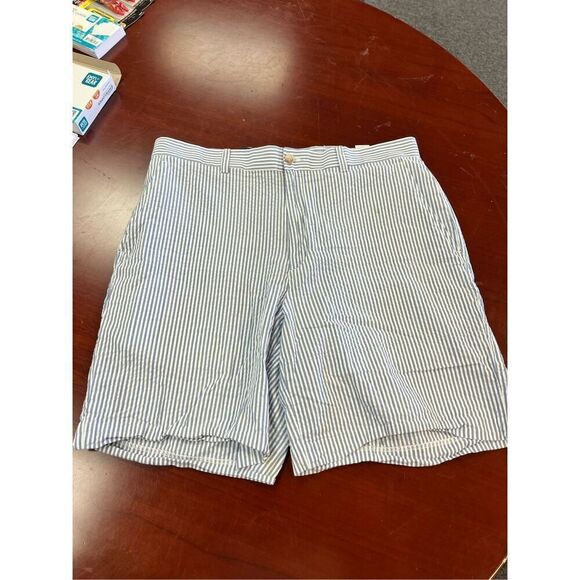 Bobby Jones Players Blue & White Seersucker Blue & White Stripe Bermuda Shorts s - Picture 1 of 5